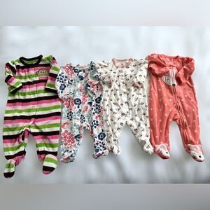 3 Months Baby Girl Footie Pajama Romper Jumpsuit Jump Suit Clothes Lot 3m